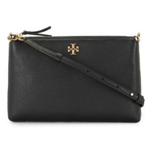 Tory Burch Kira Pebbled Leather Top-Zip Crossbody Bag